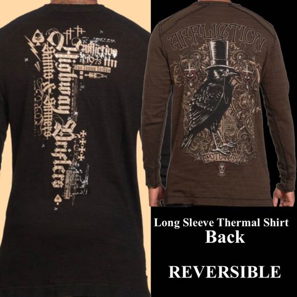 Affliction Highway Drifters Long Sleeves Reversible Thermal Size 3X - Picture 3 of 11